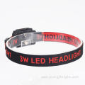 dry battery adjustable angle 3 led modes headlamp